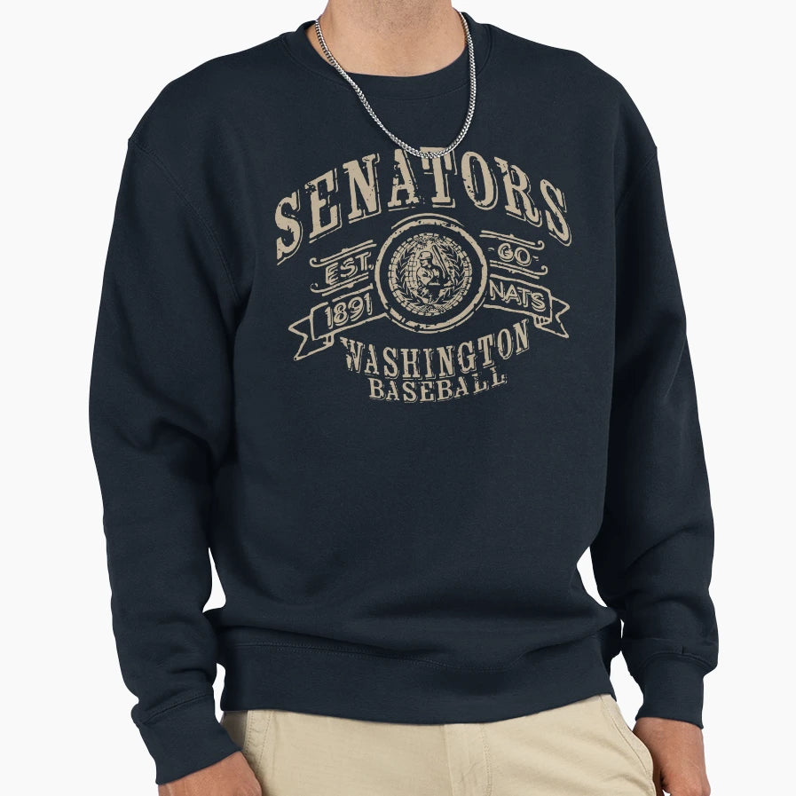 Senators Baseball Sweatshirt - Minimalist Print Men Women - T-Shirt, Sweatshirt, Hoodie