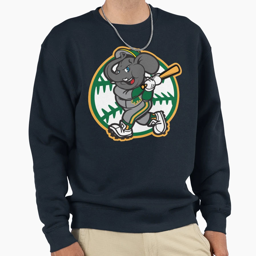 Oakland As Elephant Baseball Sweatshirt - Minimalist Print for Adults - T-Shirt, Sweatshirt, Hoodie
