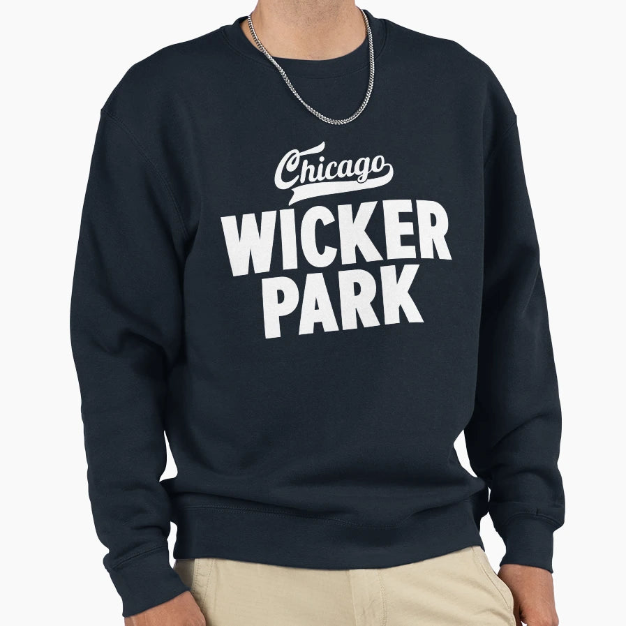 Wicker Park Chicago Minimal Logo Sweatshirt - Aesthetic Graphic Unisex - T-Shirt, Sweatshirt, Hoodie