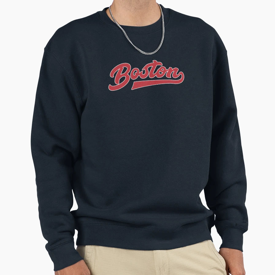 I Love Boston Distressed Baseball Sweatshirt - Unique Graphic for Adults - T-Shirt, Sweatshirt, Hoodie