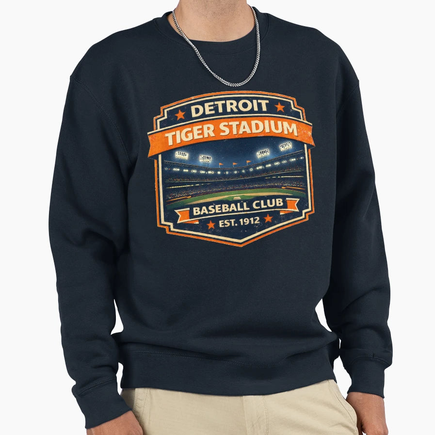 Detroit Baseball Stadium Tiger T-Shirt - Streetwear Style Men Women - T-Shirt, Sweatshirt, Hoodie
