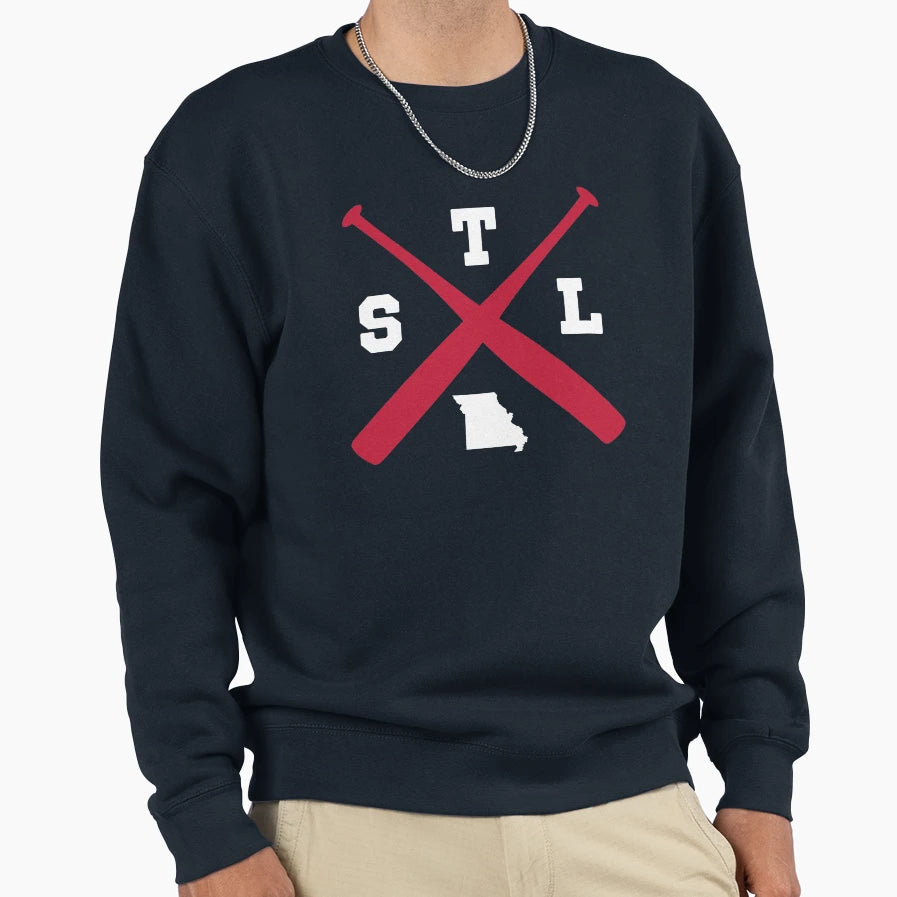 St Louis Baseball Bats Missouri Sweatshirt - Aesthetic Graphic for Adults - T-Shirt, Sweatshirt, Hoodie