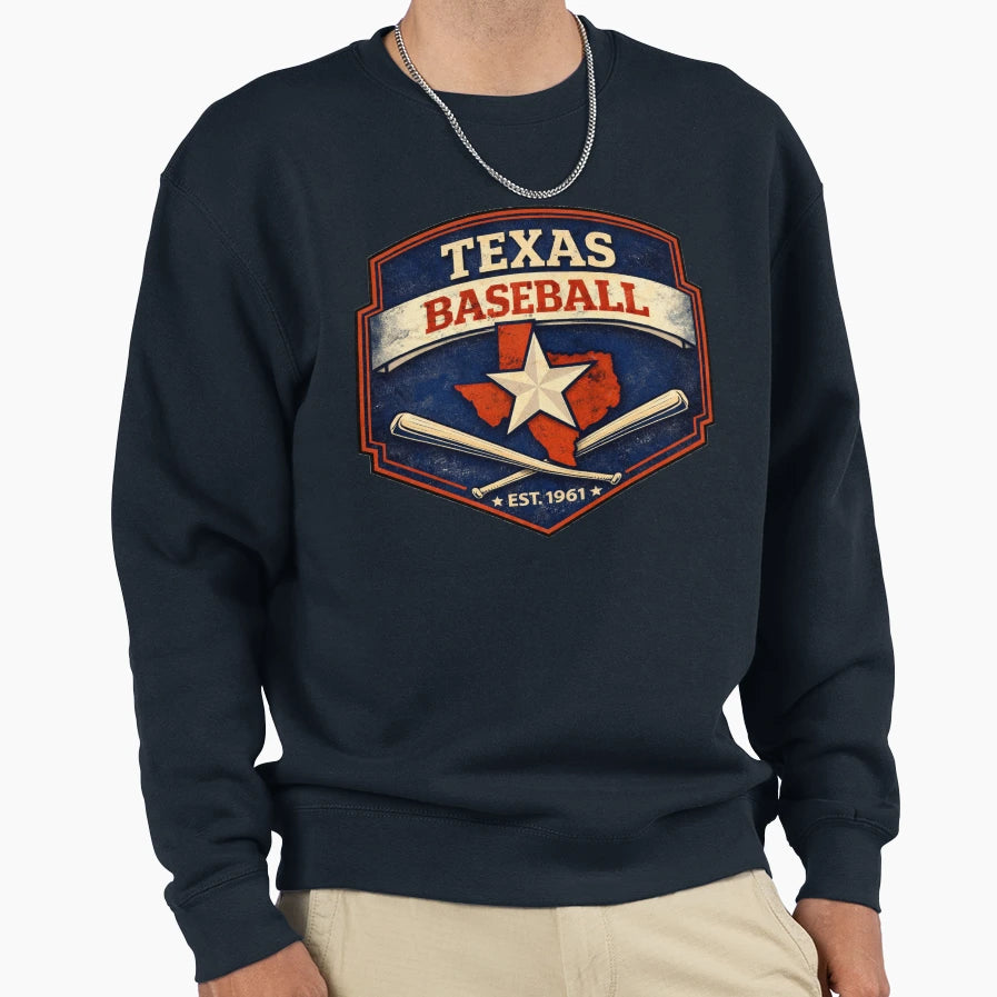 Texas Baseball Lone Star Est 1961 Baseball T-Shirt - Trendy Graphic Unisex - T-Shirt, Sweatshirt, Hoodie