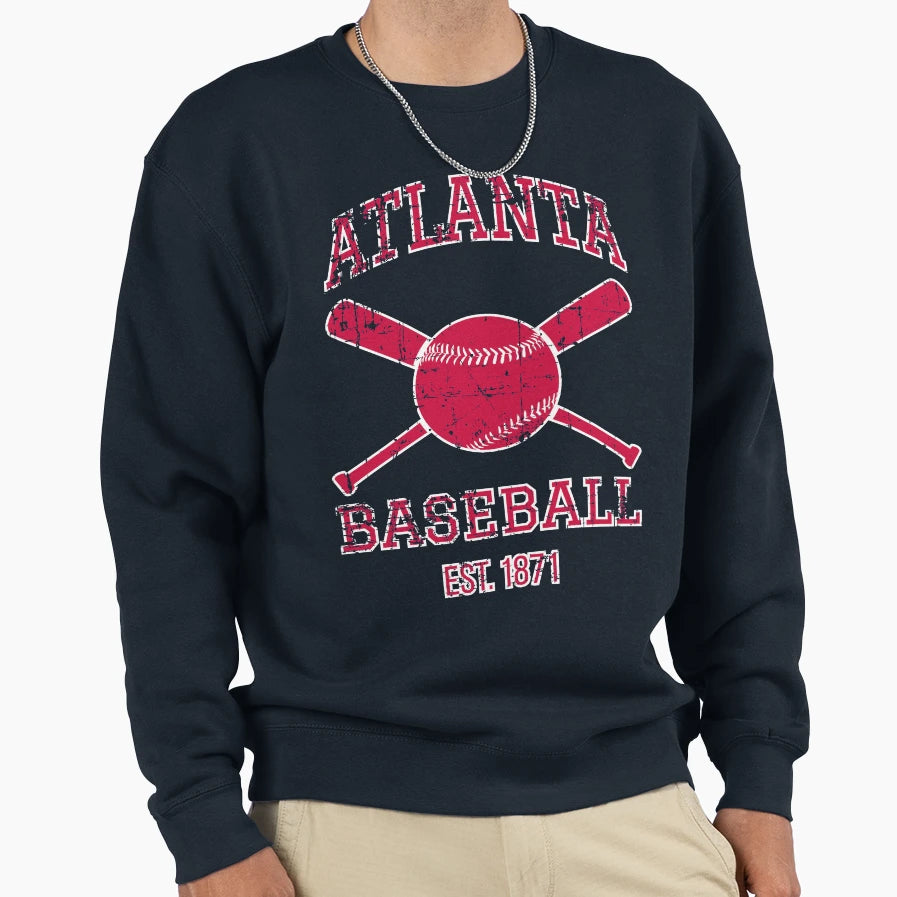 Atlanta Baseball Team I Sweatshirt - Unique Graphic Men Women - T-Shirt, Sweatshirt, Hoodie
