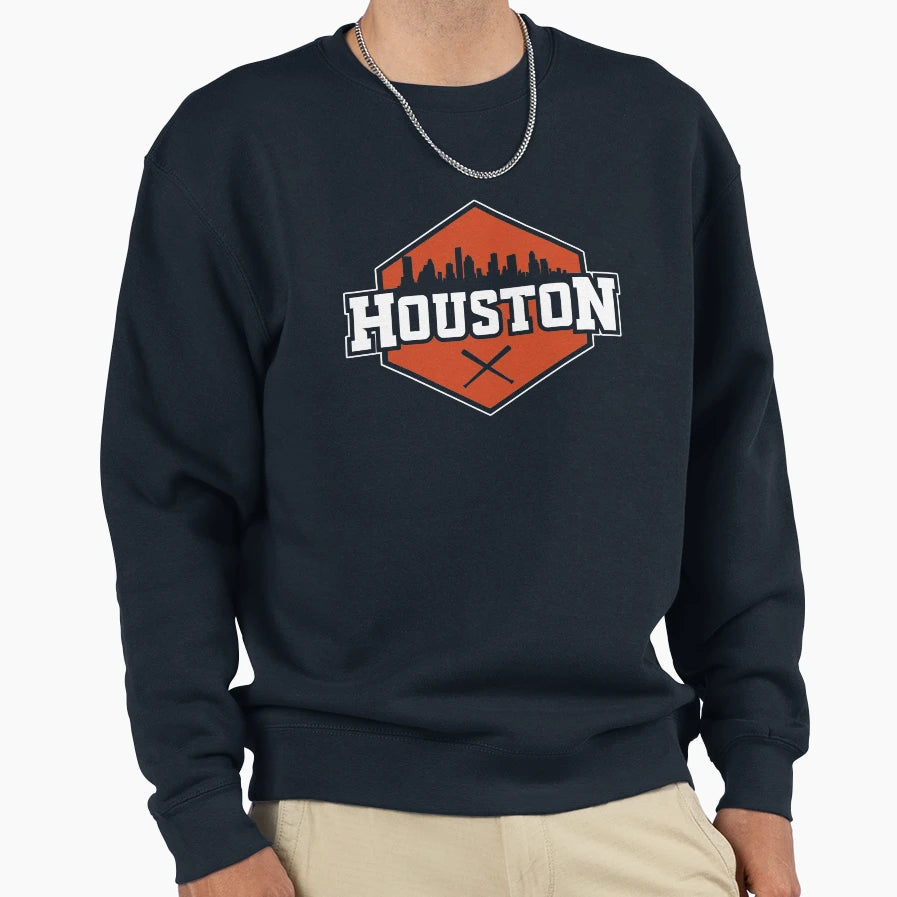 Houston Tx Baseball Modern City Sweatshirt - Minimalist Print for Adults - T-Shirt, Sweatshirt, Hoodie