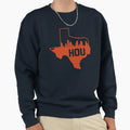 Houston Texas Baseball Hou Orange Sweatshirt - Graphic Print for Adults - T-Shirt, Sweatshirt, Hoodie
