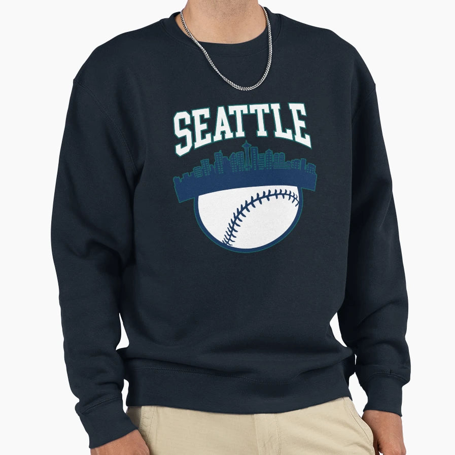 Seattle Baseball Minimalist City Sweatshirt - Aesthetic Graphic for Adults - T-Shirt, Sweatshirt, Hoodie