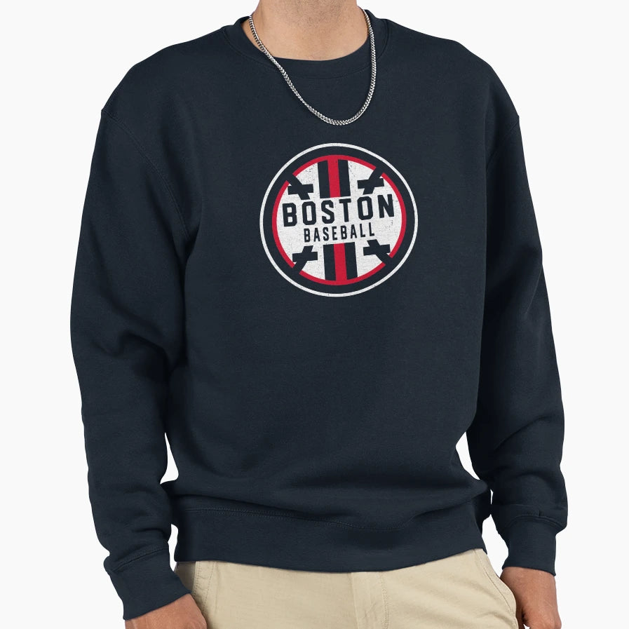 Minimalist Boston Baseball Sweatshirt - Casual Everyday Wear for Adults - T-Shirt, Sweatshirt, Hoodie