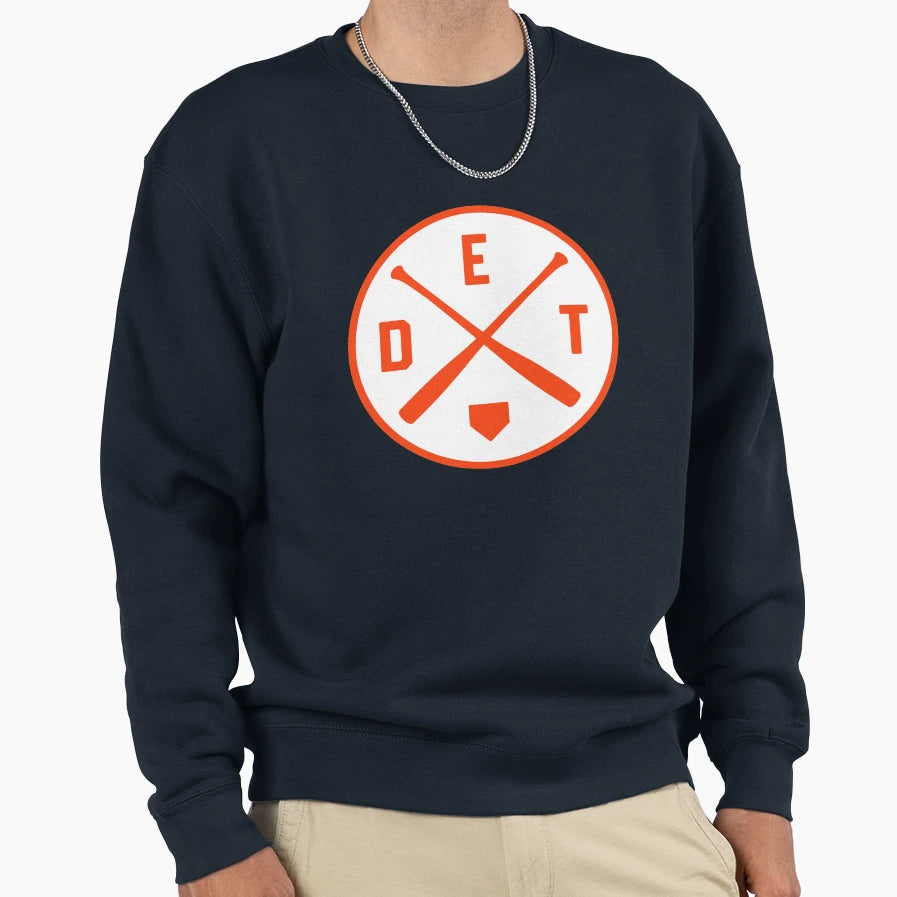 Detroit Baseball Bat Det Patch Sweatshirt - Custom Art Print Men Women - T-Shirt, Sweatshirt, Hoodie