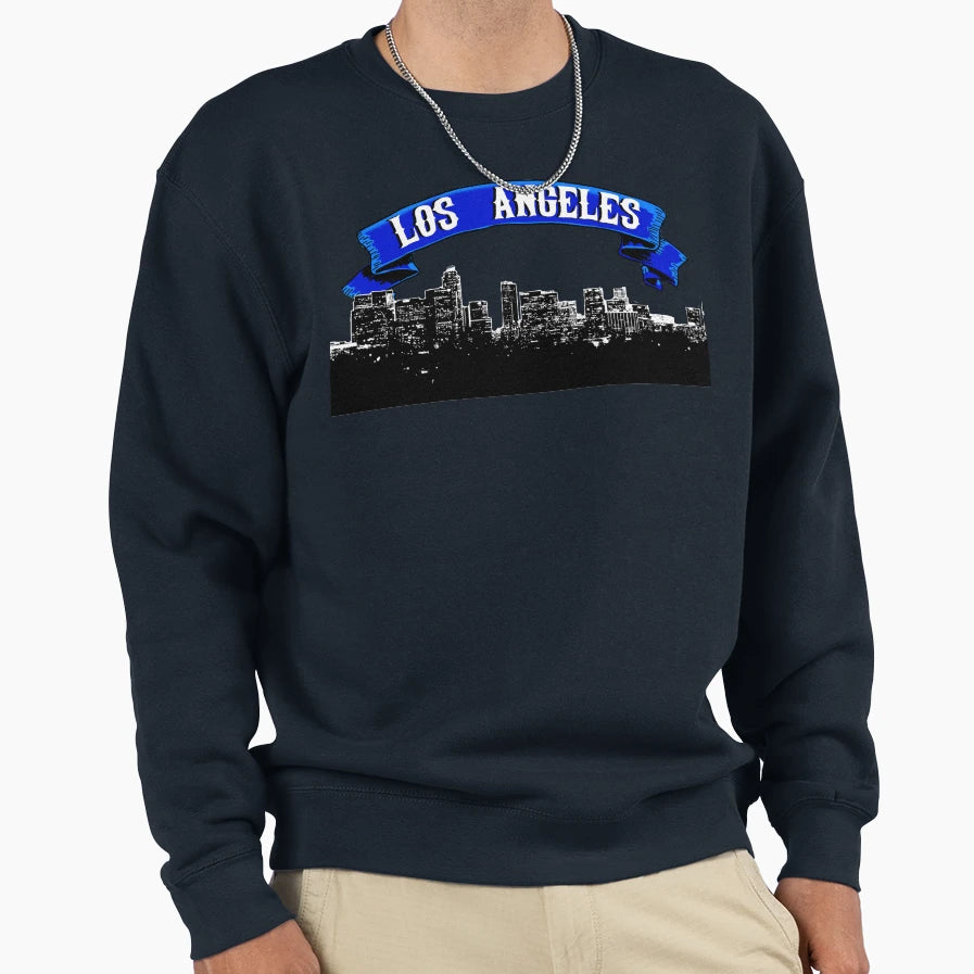 Los Angeles City Banner Sweatshirt - Fun Novelty Design for Adults - T-Shirt, Sweatshirt, Hoodie