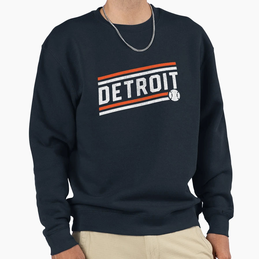 Detroit Baseball Home Run Sweatshirt - Unique Graphic Unisex - T-Shirt, Sweatshirt, Hoodie