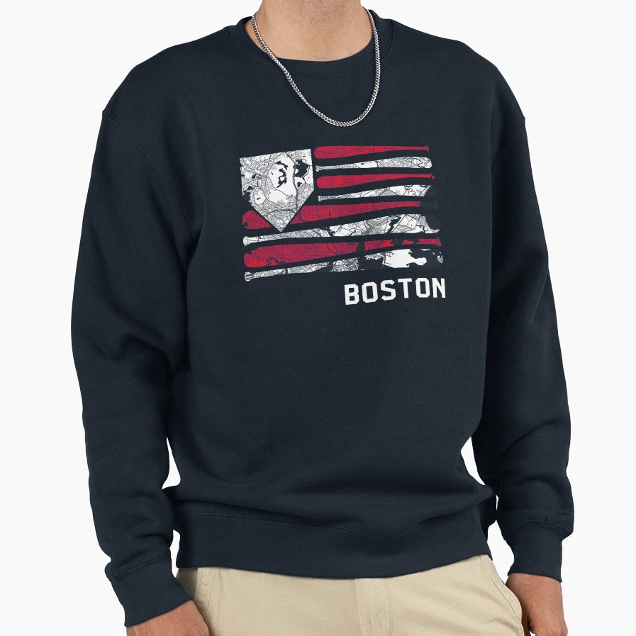 Boston Baseball Is American Sweatshirt - Unique Graphic Men Women - T-Shirt, Sweatshirt, Hoodie