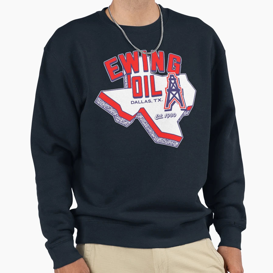 Ewing Oil Co Dallas Tv Show Sweatshirt - Fun Novelty Design Unisex - T-Shirt, Sweatshirt, Hoodie