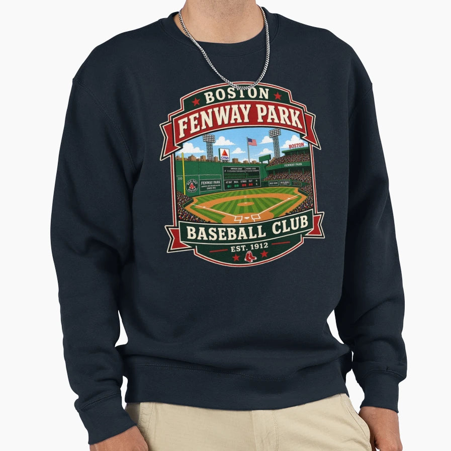 Boston Fenway Park Baseball T-Shirt - Casual Everyday Wear for Adults - T-Shirt, Sweatshirt, Hoodie
