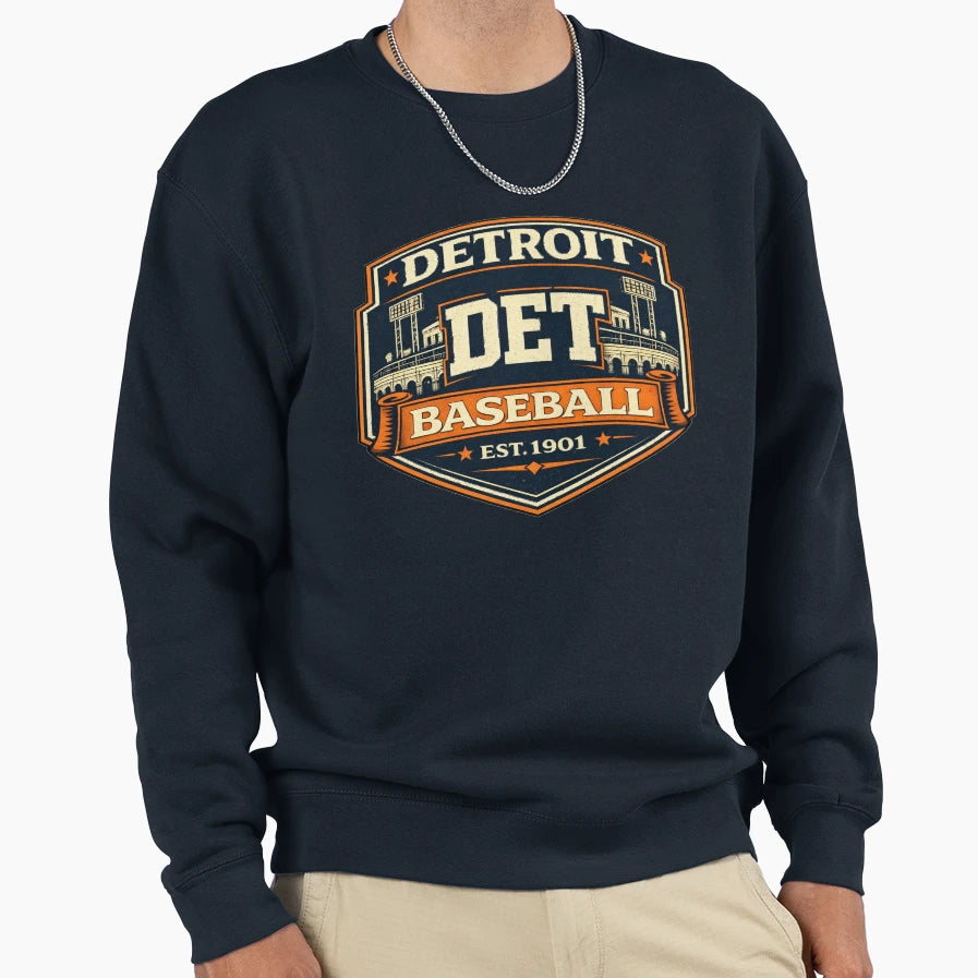 Detroit Baseball Badge Motor City Det T-Shirt - Streetwear Style Men Women - T-Shirt, Sweatshirt, Hoodie