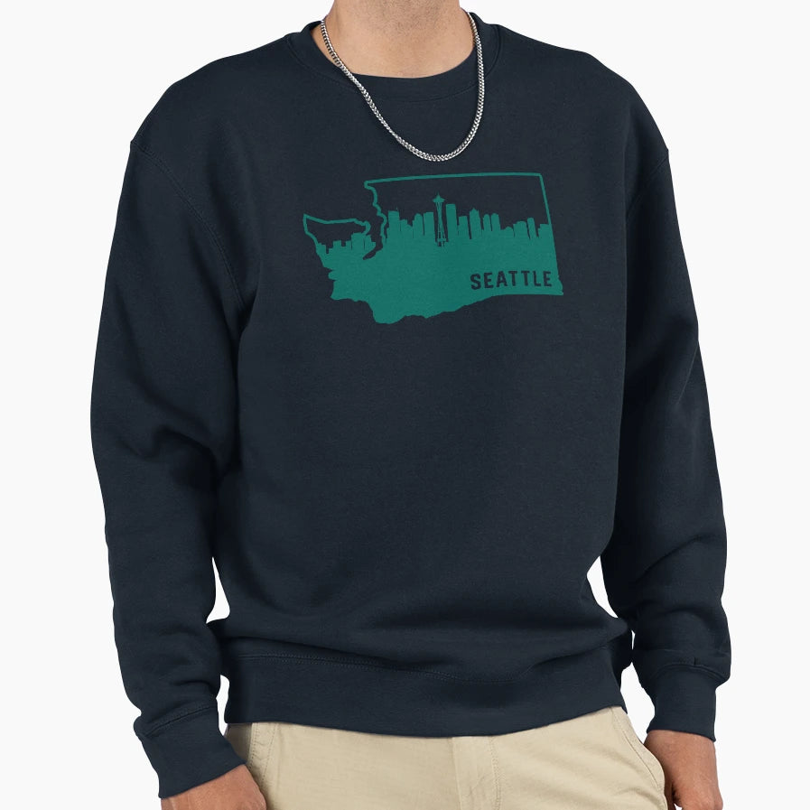 Seattle Washington Baseball Sea Green Sweatshirt - Trendy Graphic Unisex - T-Shirt, Sweatshirt, Hoodie