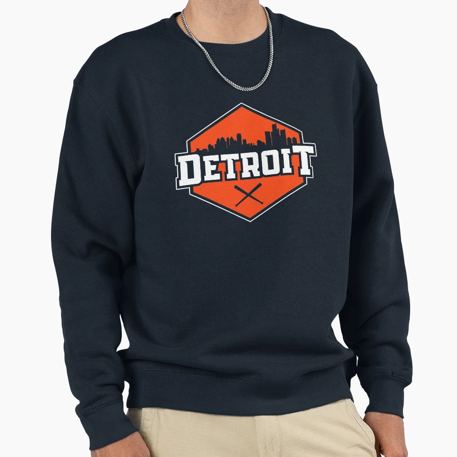 Detroit Baseball Modern City Sweatshirt - Casual Everyday Wear Unisex - T-Shirt, Sweatshirt, Hoodie