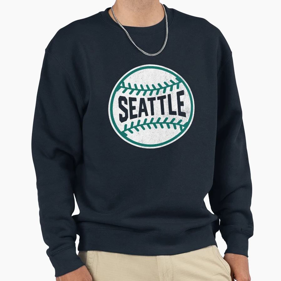 Seattle Baseball Stitches Sweatshirt - Novelty Apparel Men Women - T-Shirt, Sweatshirt, Hoodie