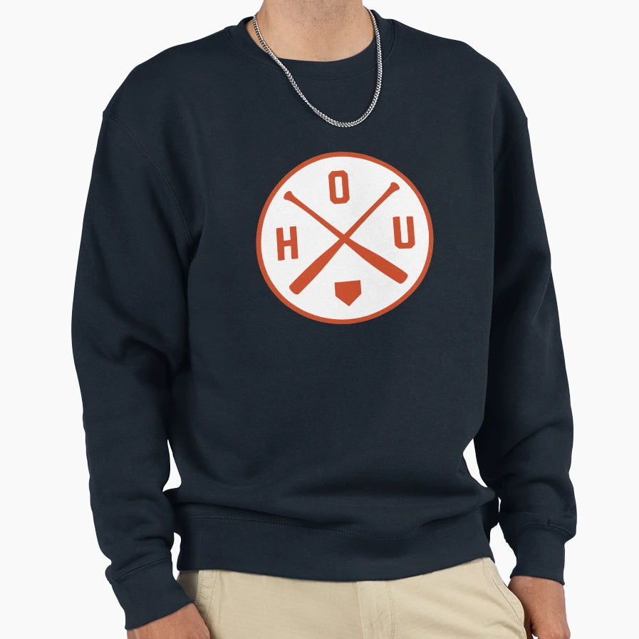 Houston Baseball Bat Hou Patch Sweatshirt - Novelty Apparel Men Women - T-Shirt, Sweatshirt, Hoodie