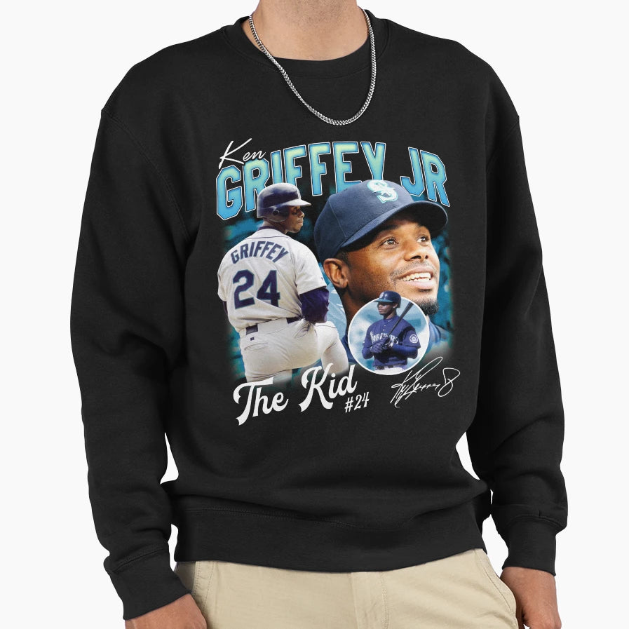 Ken Griffey Jr Baseball Signature Sweatshirt - Custom Art Print Men Women - T-Shirt, Sweatshirt, Hoodie