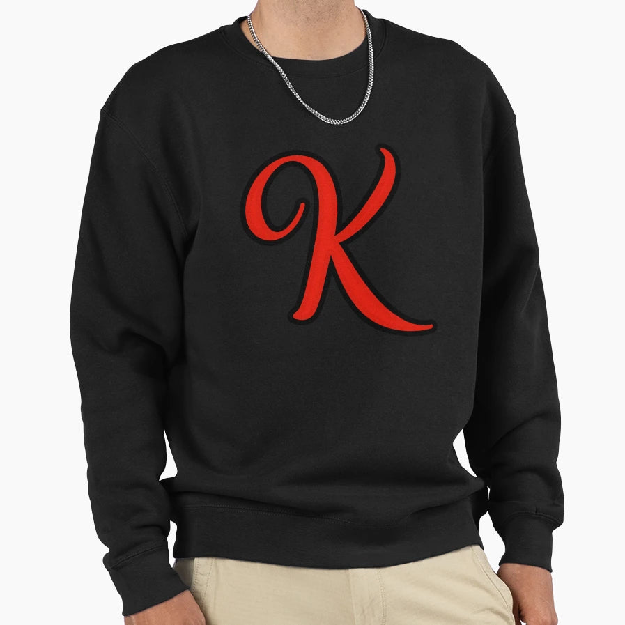 Initial Monogram K Sweatshirt - Aesthetic Graphic for Adults - T-Shirt, Sweatshirt, Hoodie