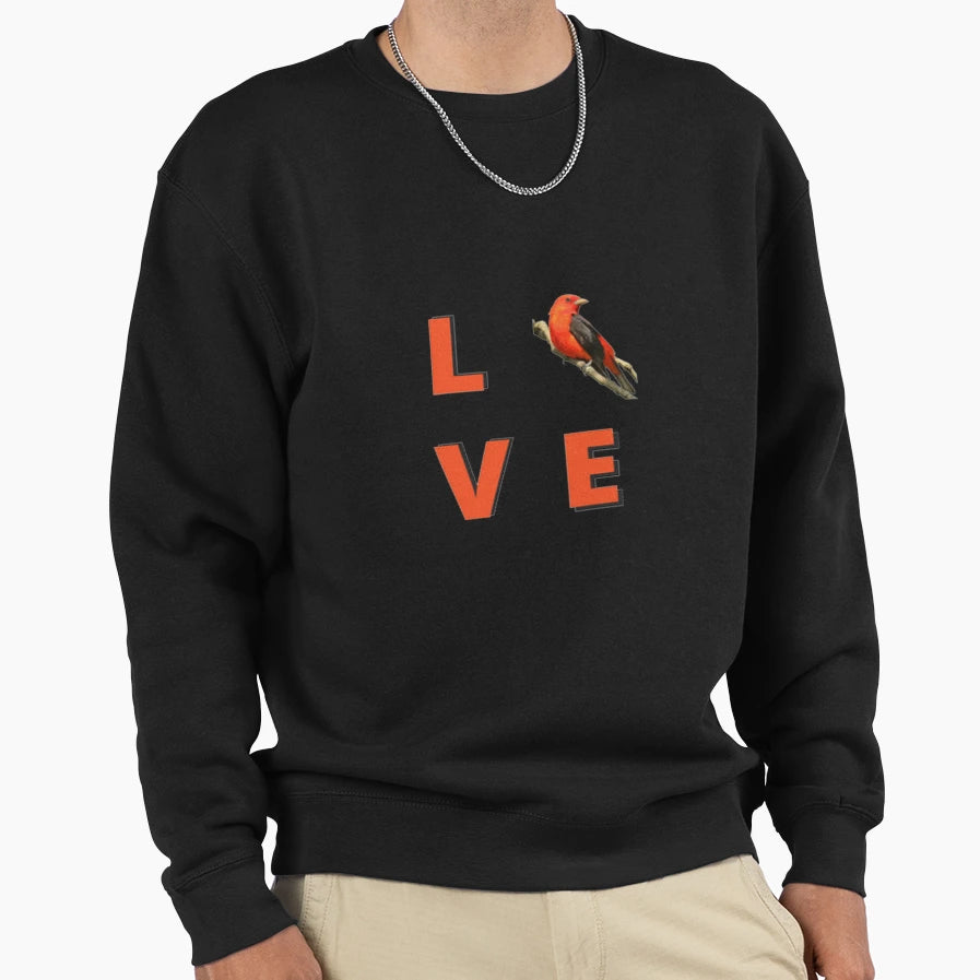 Love Birds Scarlet Tanager Sweatshirt - Aesthetic Graphic Men Women - T-Shirt, Sweatshirt, Hoodie