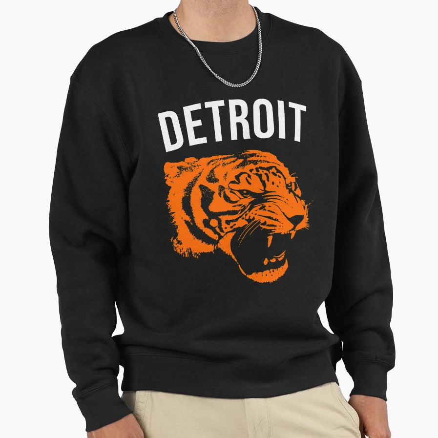 Detroit Tiger Sweatshirt - Casual Everyday Wear Men Women - T-Shirt, Sweatshirt, Hoodie