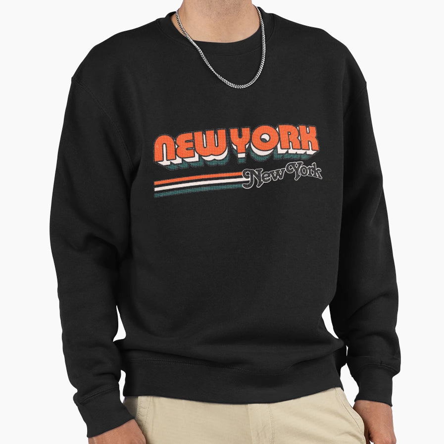 New York Ny City Stripes Sweatshirt - Trendy Graphic Men Women - T-Shirt, Sweatshirt, Hoodie