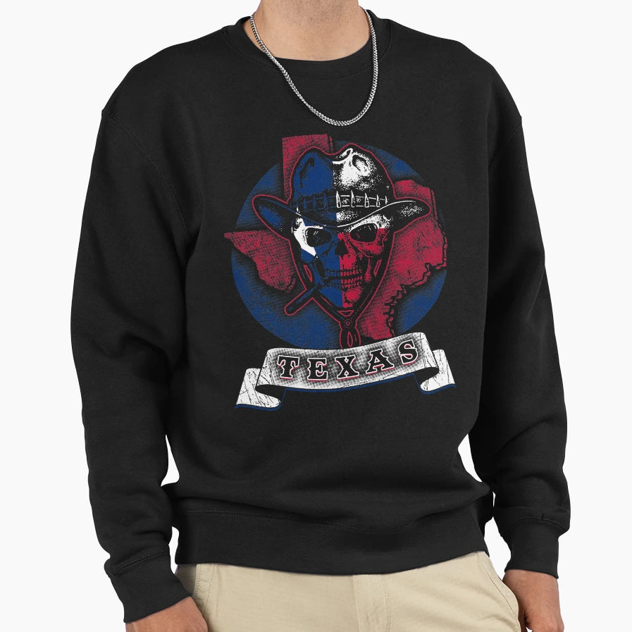 Texas Skull Biker Gang Roadhouse T-Shirt - Streetwear Style for Adults - T-Shirt, Sweatshirt, Hoodie
