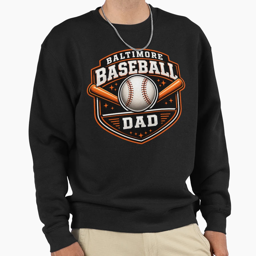 Baltimore Baseball Dad Orange Black T-Shirt - Novelty Apparel Men Women - T-Shirt, Sweatshirt, Hoodie
