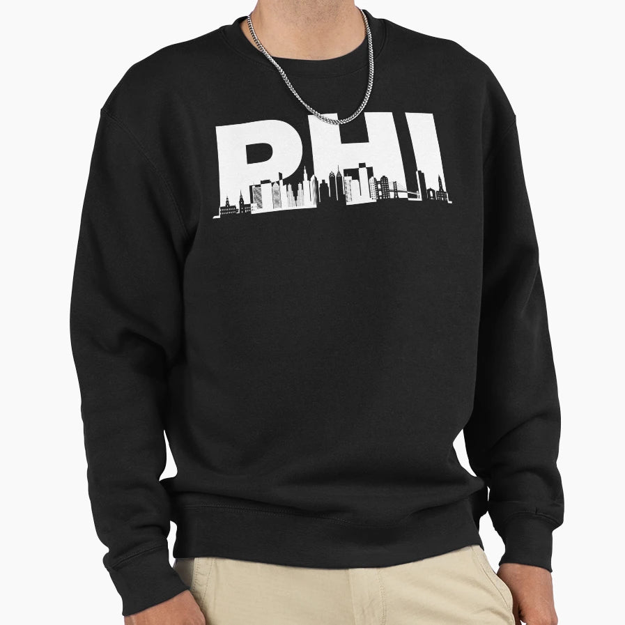 Philadellphia Phi Landmark Skyline Sweatshirt - Minimalist Print Men Women - T-Shirt, Sweatshirt, Hoodie