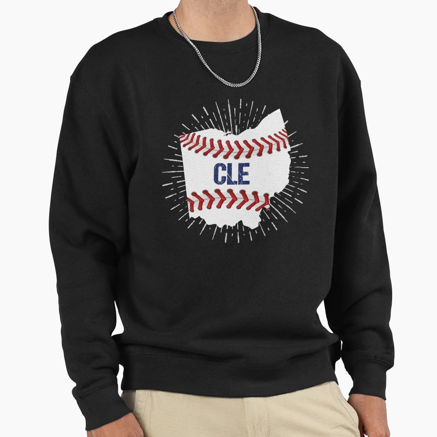 Cle Baseball Sweatshirt - Trendy Graphic for Adults - T-Shirt, Sweatshirt, Hoodie