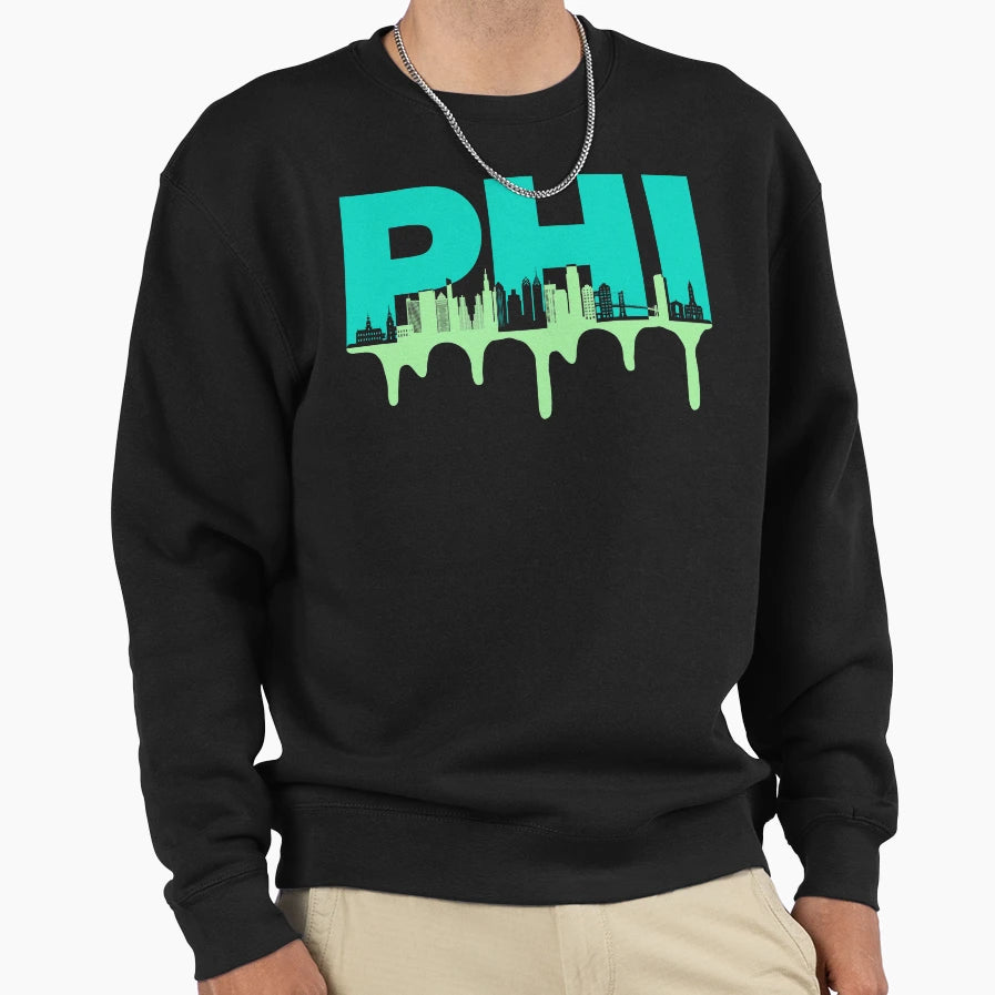 Philadelphia Silhouetted Skyline Sweatshirt - Aesthetic Graphic Men Women - T-Shirt, Sweatshirt, Hoodie