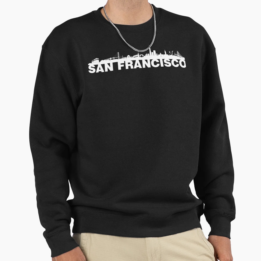 San Francisco Silhouetted Skyline Sweatshirt - Minimalist Print Unisex - T-Shirt, Sweatshirt, Hoodie