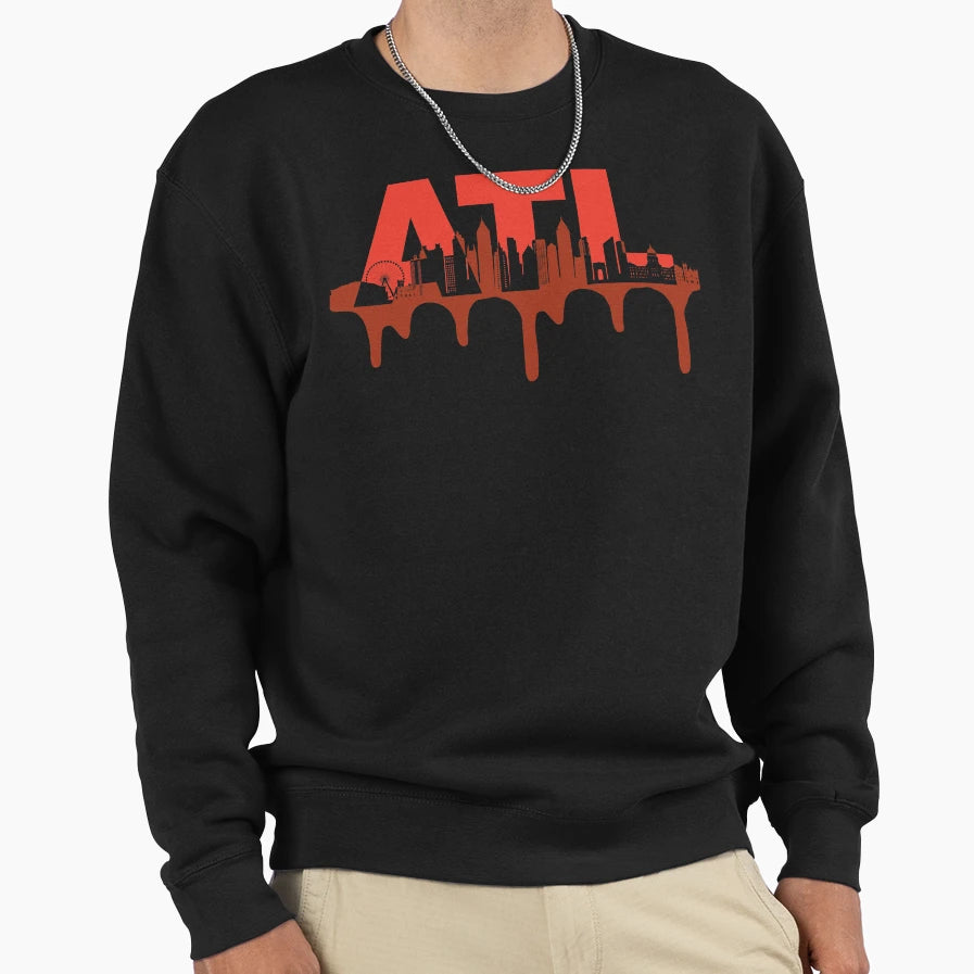 Atlanta City Skyline Silhouetted Sweatshirt - Minimalist Print for Adults - T-Shirt, Sweatshirt, Hoodie