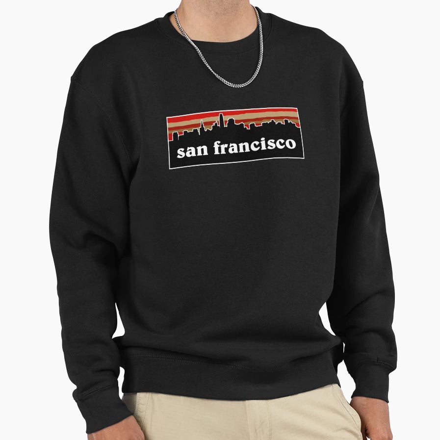 San Francisco Cityscape Football Sweatshirt - Aesthetic Graphic for Adults - T-Shirt, Sweatshirt, Hoodie