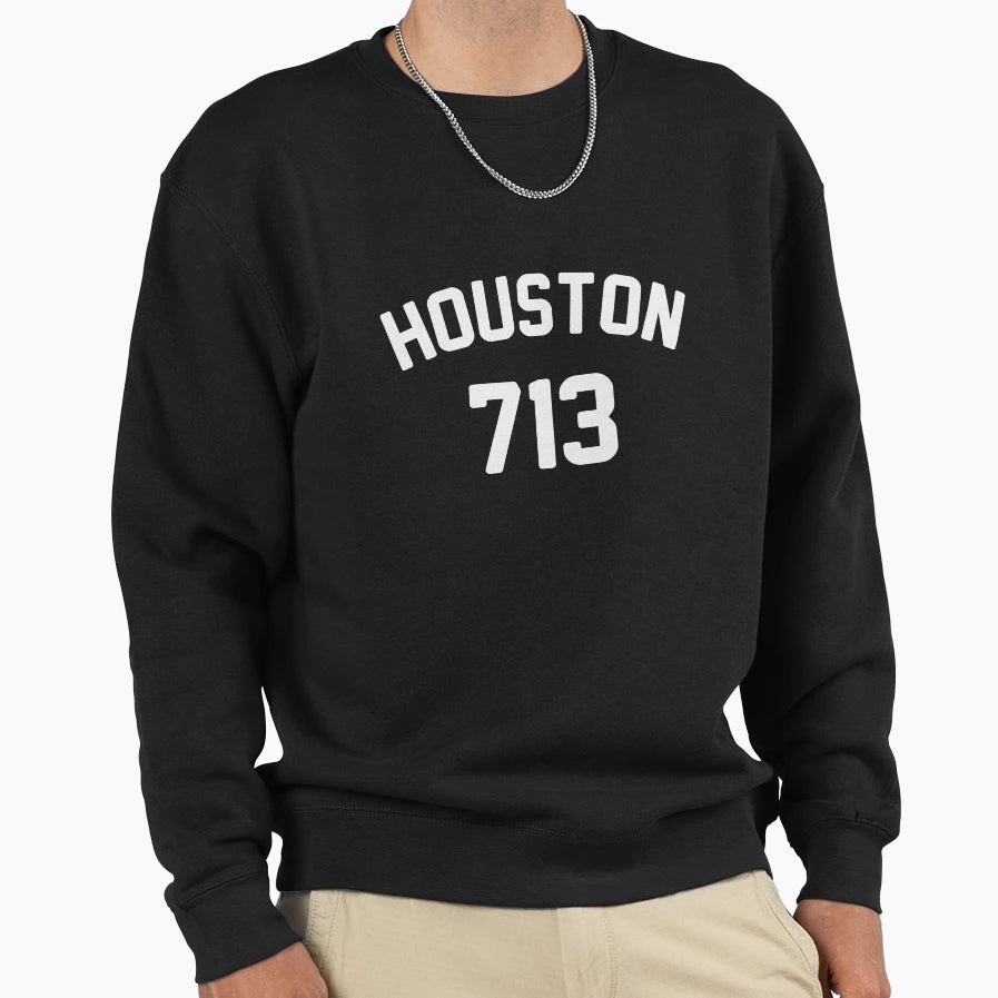 Houston 713 Sweatshirt - Casual Everyday Wear Men Women - T-Shirt, Sweatshirt, Hoodie
