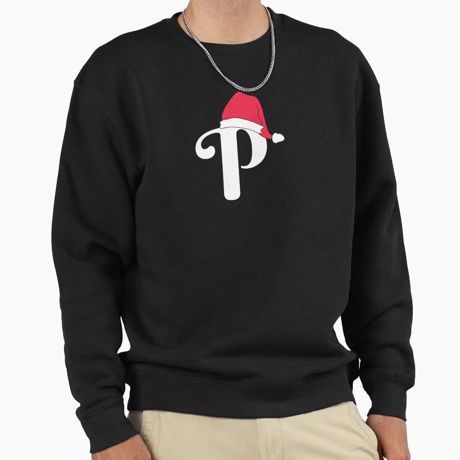 Letter P Red Santa Hat Sweatshirt - Novelty Apparel Unisex - T-Shirt, Sweatshirt, Hoodie