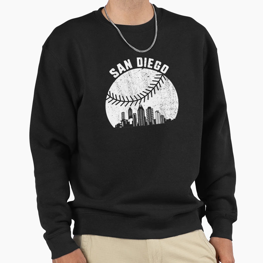 San Diego Skyline Baseball Fan San Sweatshirt - Trendy Graphic Men Women - T-Shirt, Sweatshirt, Hoodie