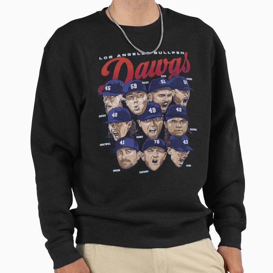 Los Angeles D Bullpen Dawgs Sweatshirt - Novelty Apparel Unisex - T-Shirt, Sweatshirt, Hoodie