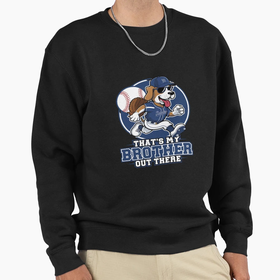 Baseball Sister Thats My Brother Out Sweatshirt - Graphic Print for Adults - T-Shirt, Sweatshirt, Hoodie