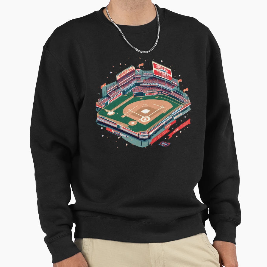 Baseball Stadium Sweatshirt - Minimalist Print Unisex - T-Shirt, Sweatshirt, Hoodie