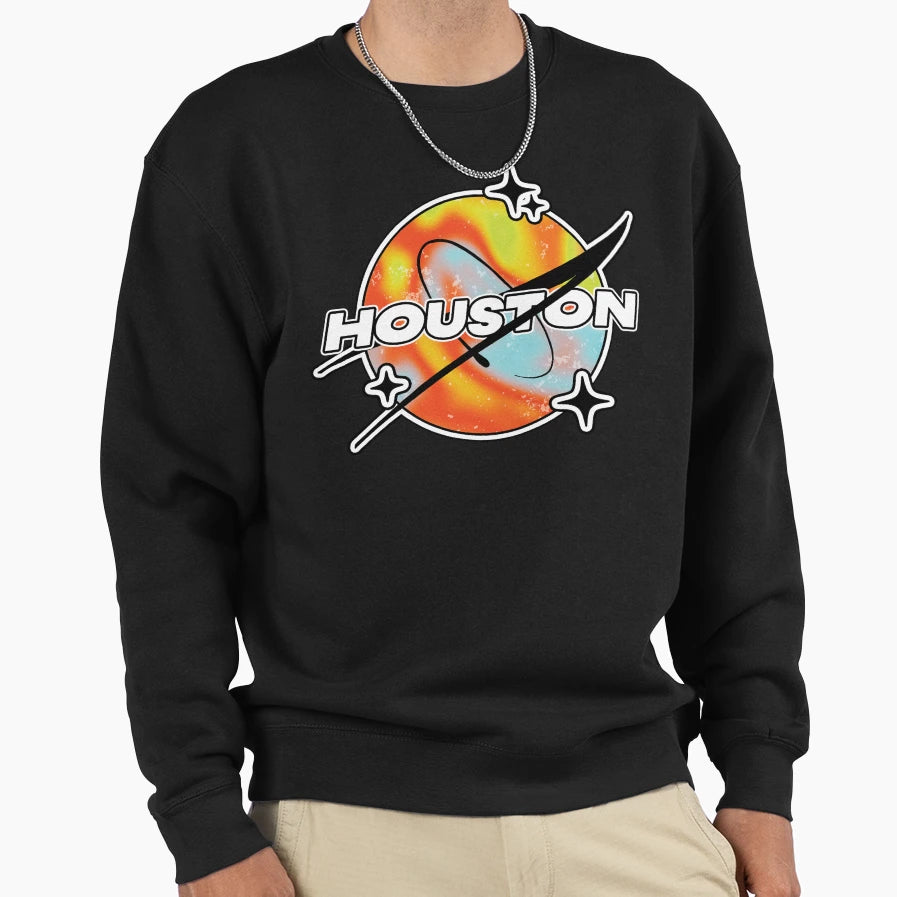 Houston Melty Space Sweatshirt - Unique Graphic for Adults - T-Shirt, Sweatshirt, Hoodie