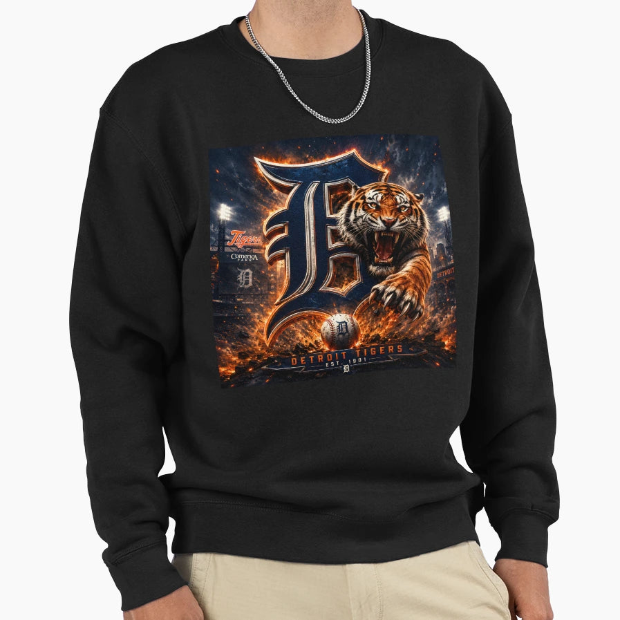 Tigers Logo 1901 Sweatshirt - Minimalist Print for Adults - T-Shirt, Sweatshirt, Hoodie