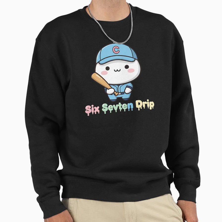 Baseball Drip Number 67 Fun Six Sweatshirt - Casual Everyday Wear Unisex - T-Shirt, Sweatshirt, Hoodie