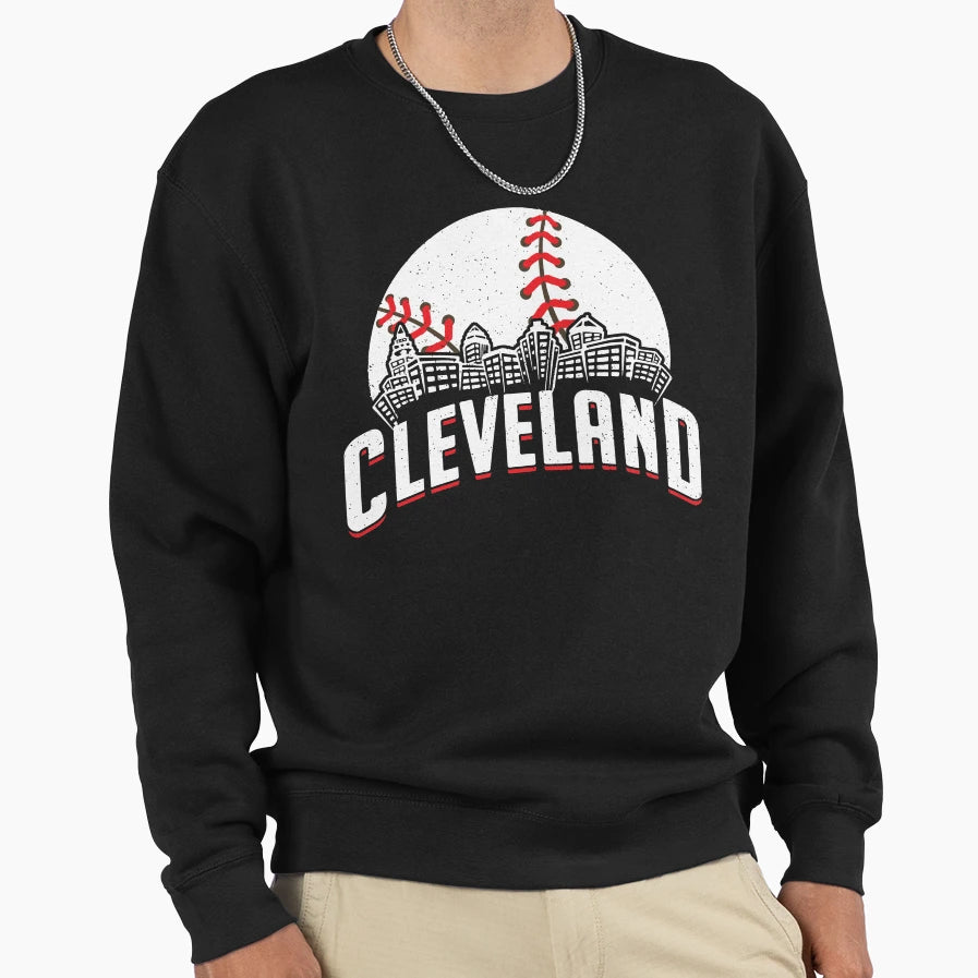 Cleveland Baseball Cityscape Sweatshirt - Novelty Apparel Men Women - T-Shirt, Sweatshirt, Hoodie