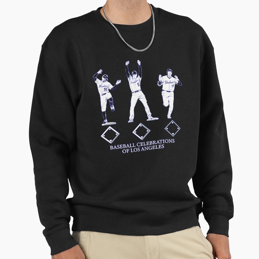 Baseball Celebrations Los Angeles Sweatshirt - Novelty Apparel for Adults - T-Shirt, Sweatshirt, Hoodie