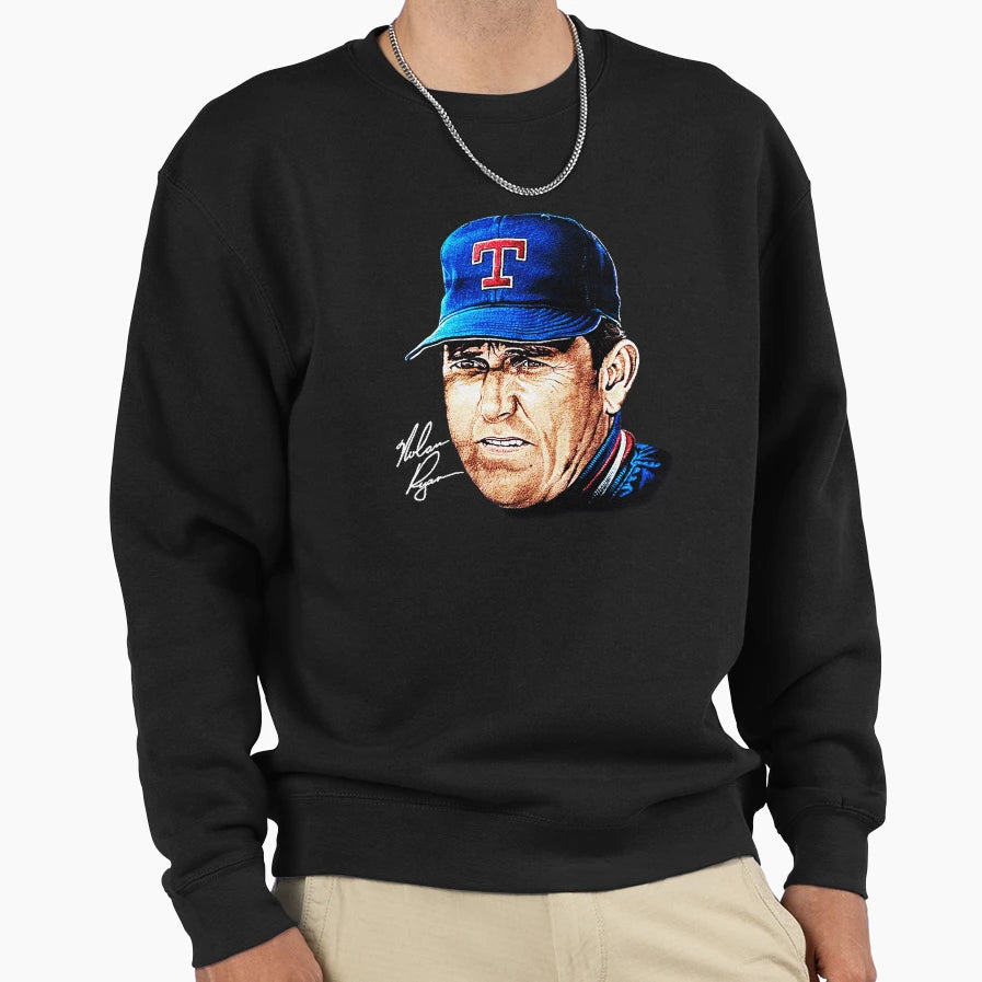 90S Baseball Nolan Ryan Rangers Sweatshirt - Custom Art Print for Adults - T-Shirt, Sweatshirt, Hoodie