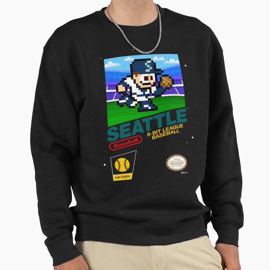 Seattle 8 Bit Videogame Cart Sweatshirt - Novelty Apparel for Adults - T-Shirt, Sweatshirt, Hoodie