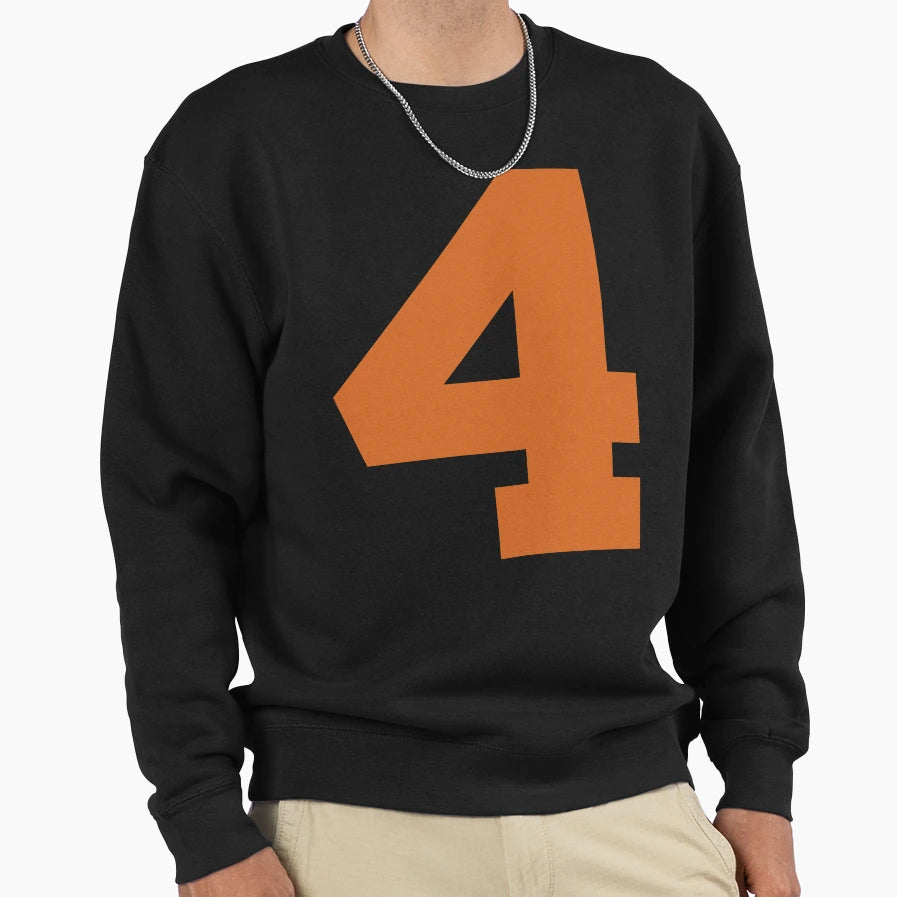 Number 4 Orange Six Sports Sweatshirt - Fun Novelty Design Men Women - T-Shirt, Sweatshirt, Hoodie